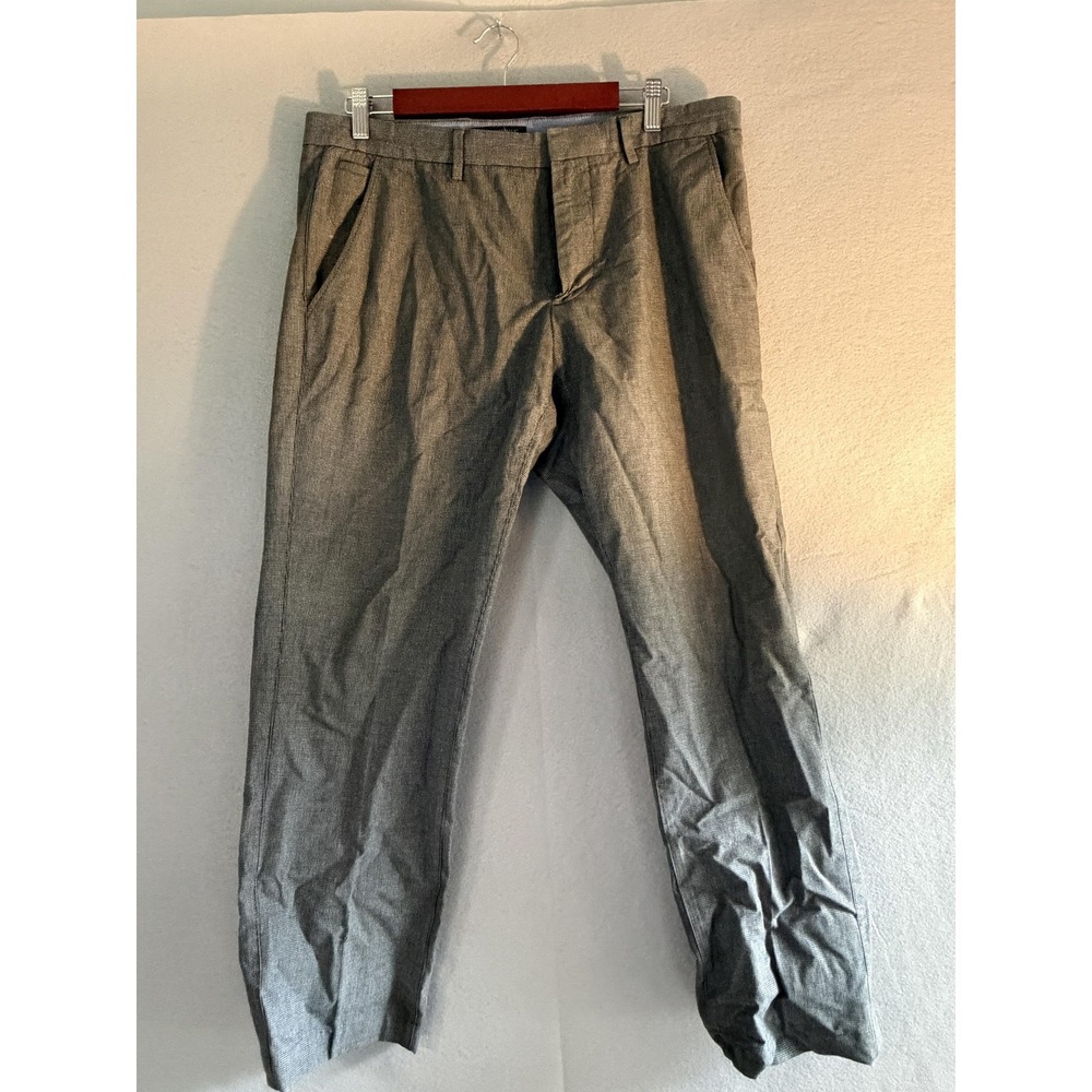 Banana Republic Dress Pants Mens 33x30 Gray Kentfield Cotton Check Tweed